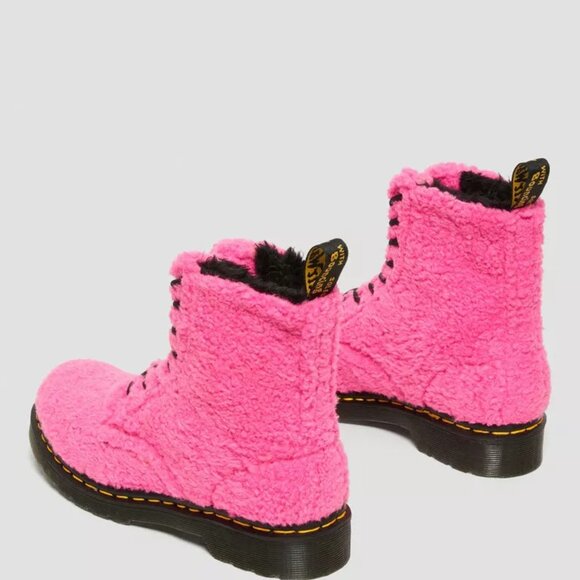 Dr Martens 1460 Pascal Faux Shearling Pink Lux Borg Boots Women’s NIB Size 6 - Picture 3 of 4